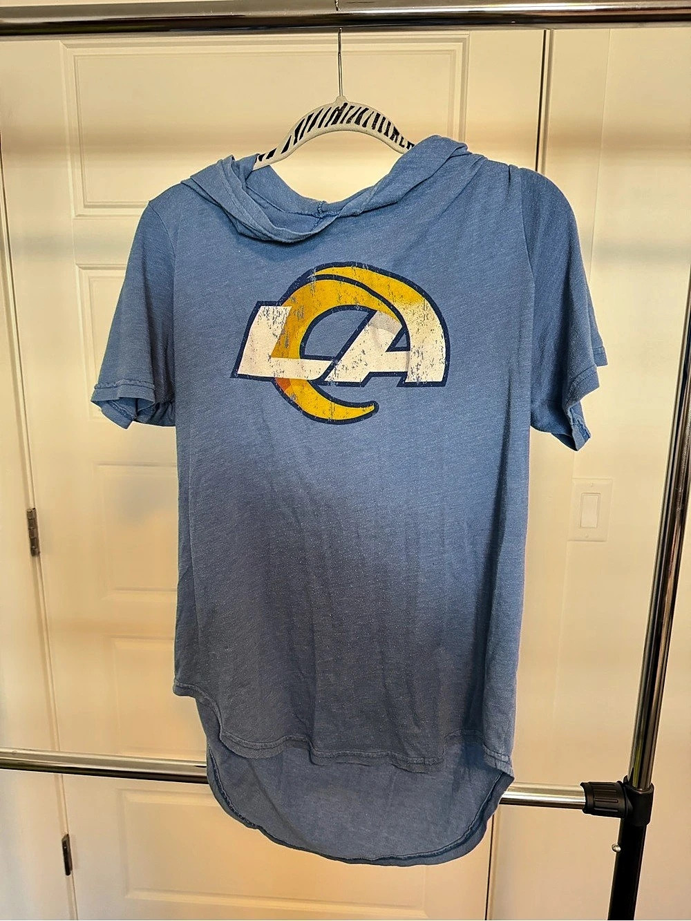 Majestic Stanford 9 Graphic Short Sleeve Jersey in Blue & Yellow